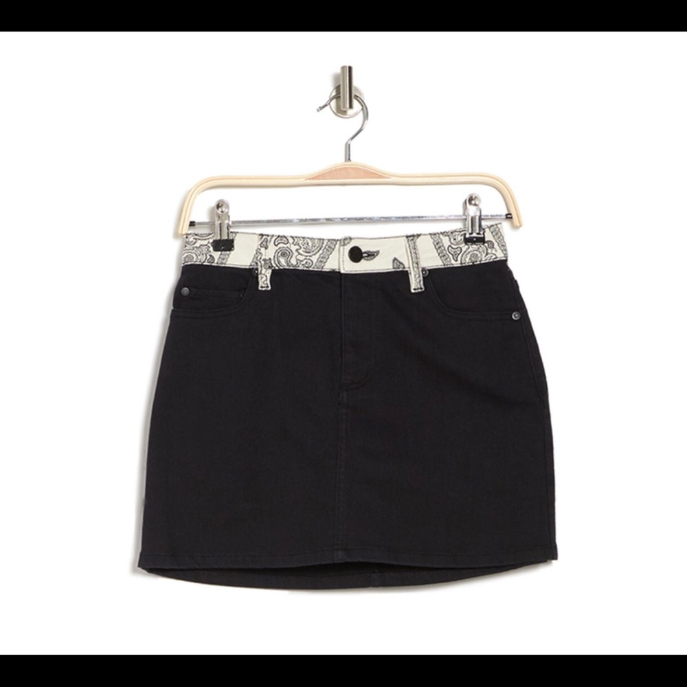 Alice + Olivia Jeans Bandana Mini Denim Skirt